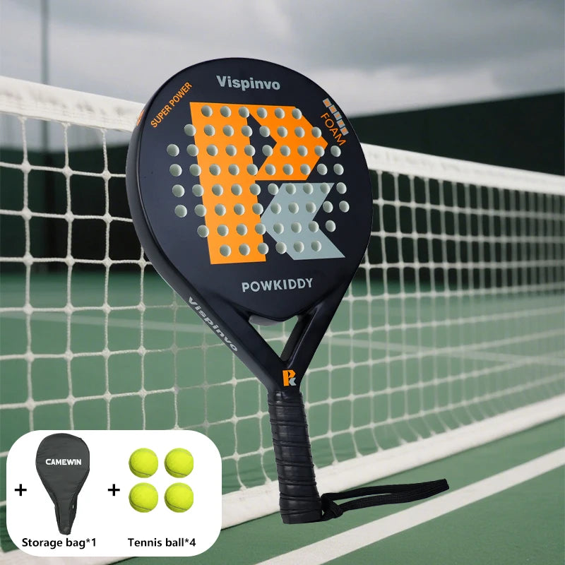 POWKIDDY Ultra-Light Carbon Fiber Padel & Tennis Racket – High Elasticity, Premium Quality