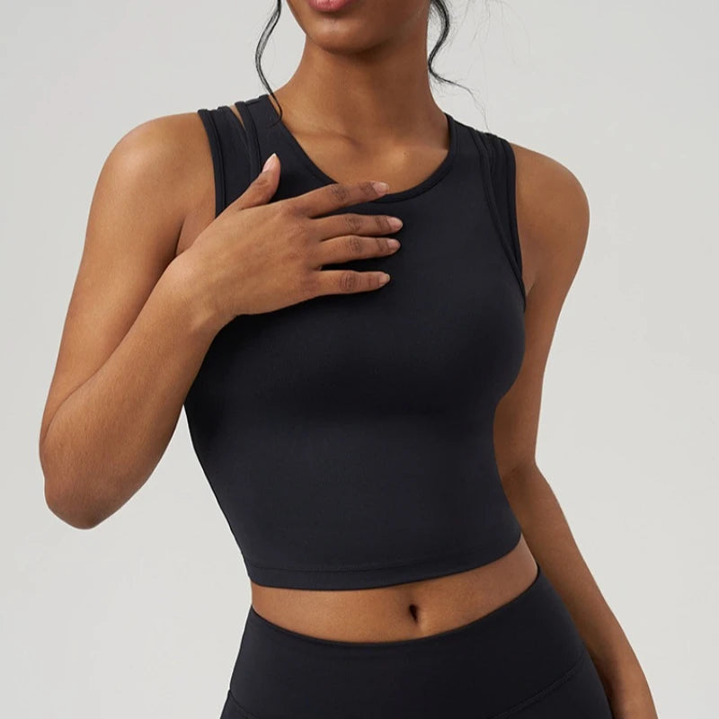 Women’s Sleeveless Padel/Tennis Training Vest – Lightweight Sport Tank Top for Outdoor Play