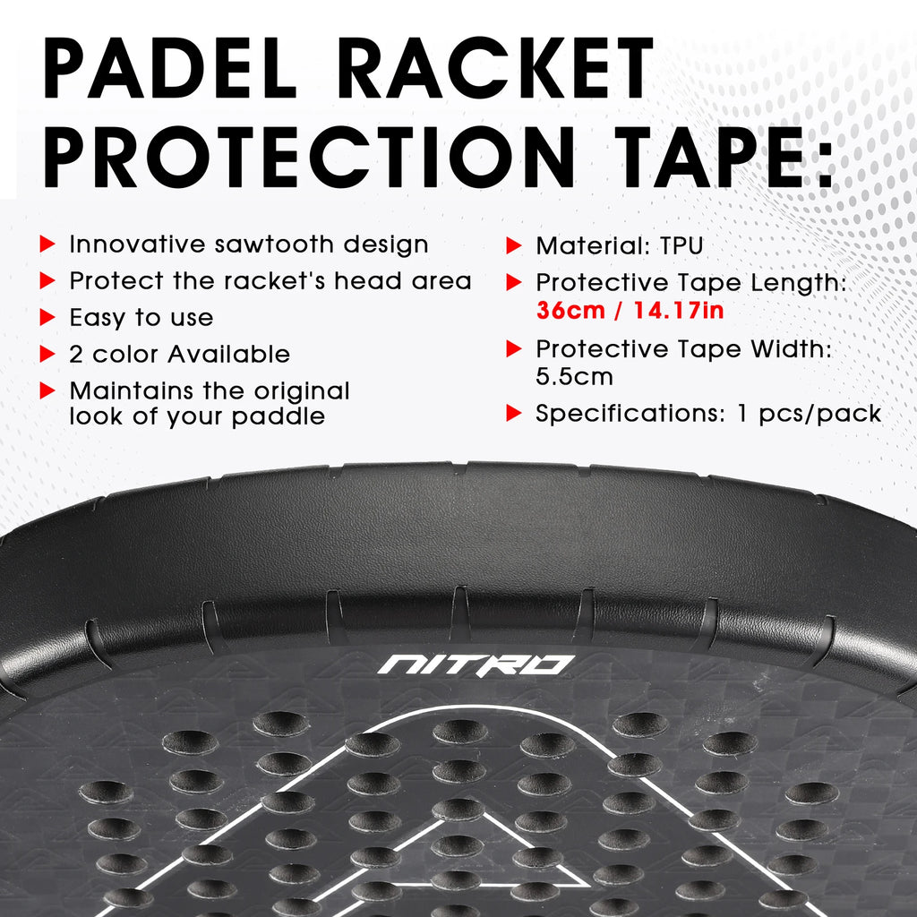 AMA SPORT Padel Racket Edge Protector Tape – Pack of 1/2/6, Durable Transparent Racket Guard