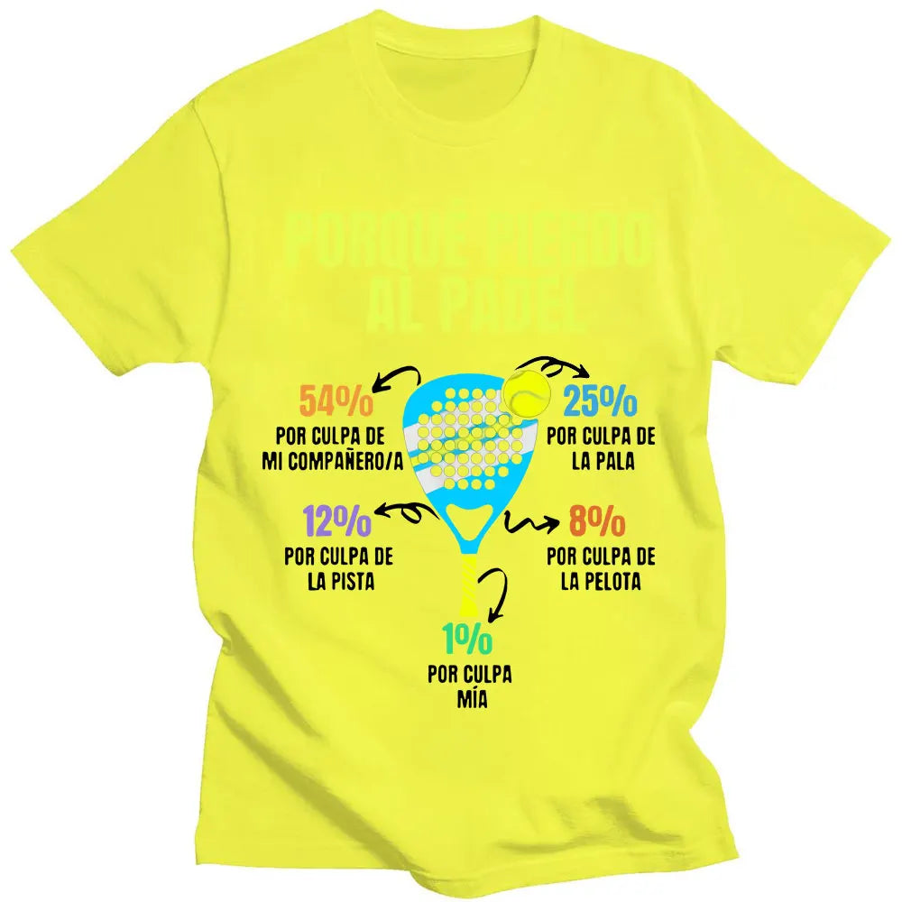 Funny Padel T-Shirt – “Porque Pierdo Al Padel” Men’s Oversized Cotton Tee