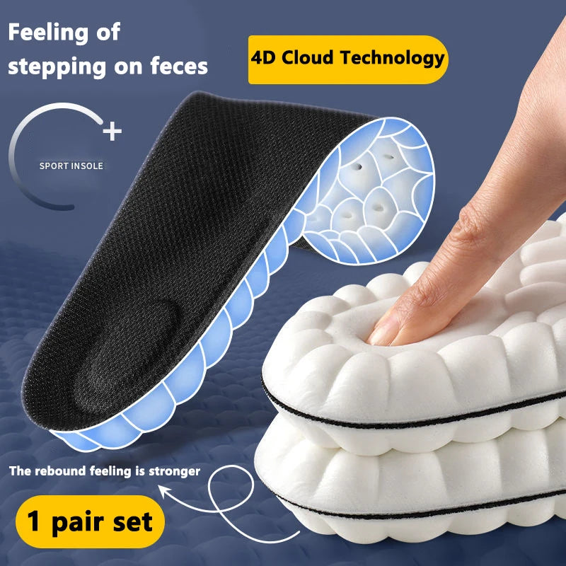 High Elasticity Latex Sport Insoles – Arch Support Orthotic Shoe Pads with Shock Absorption