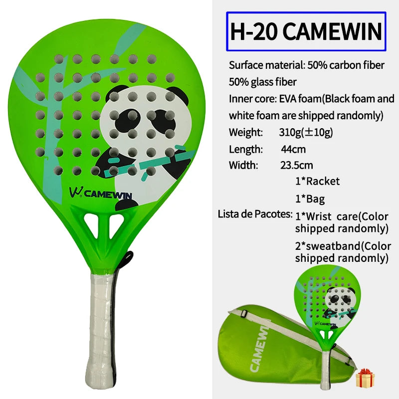 Child Padel & Tennis Racket – 50% Carbon Fiber, 50% Glass Fiber Paddle with Multi-Sport Use