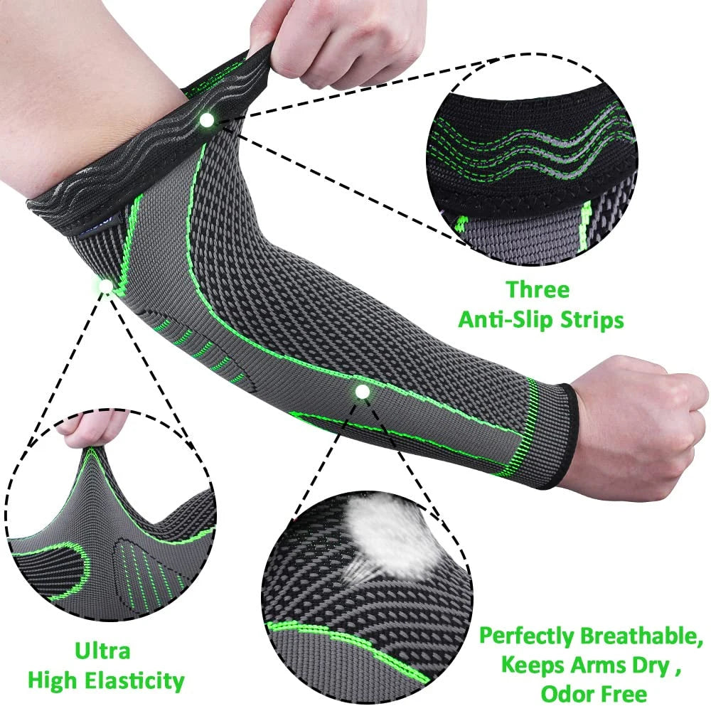 TIKE Compression Elbow Sleeve – Breathable Non-Slip Arm Support for Pain Relief