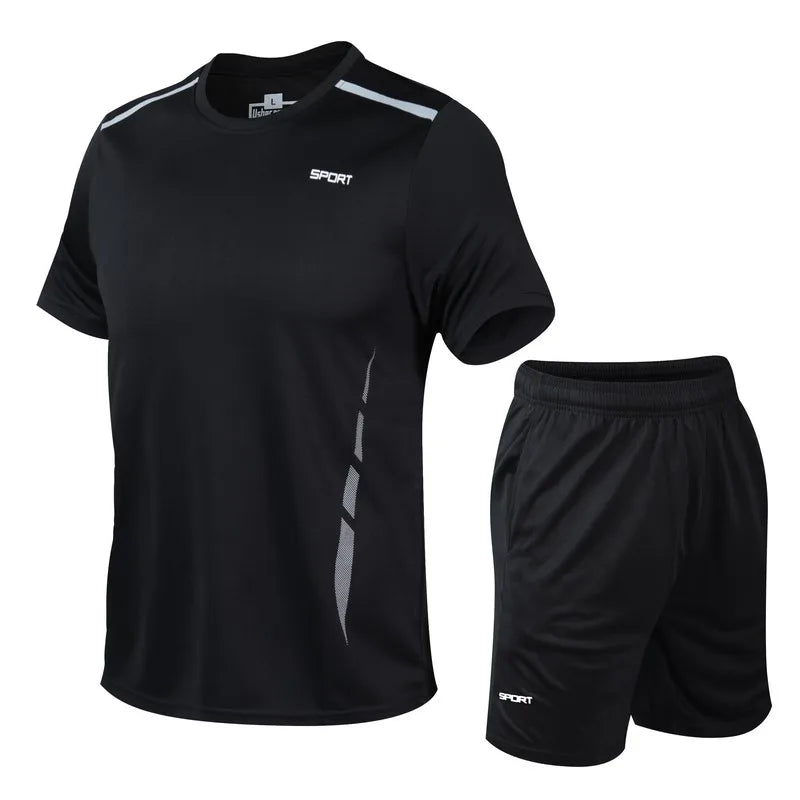 Men’s Quick-Dry Training Set – Breathable Court T-Shirt & Shorts Combo