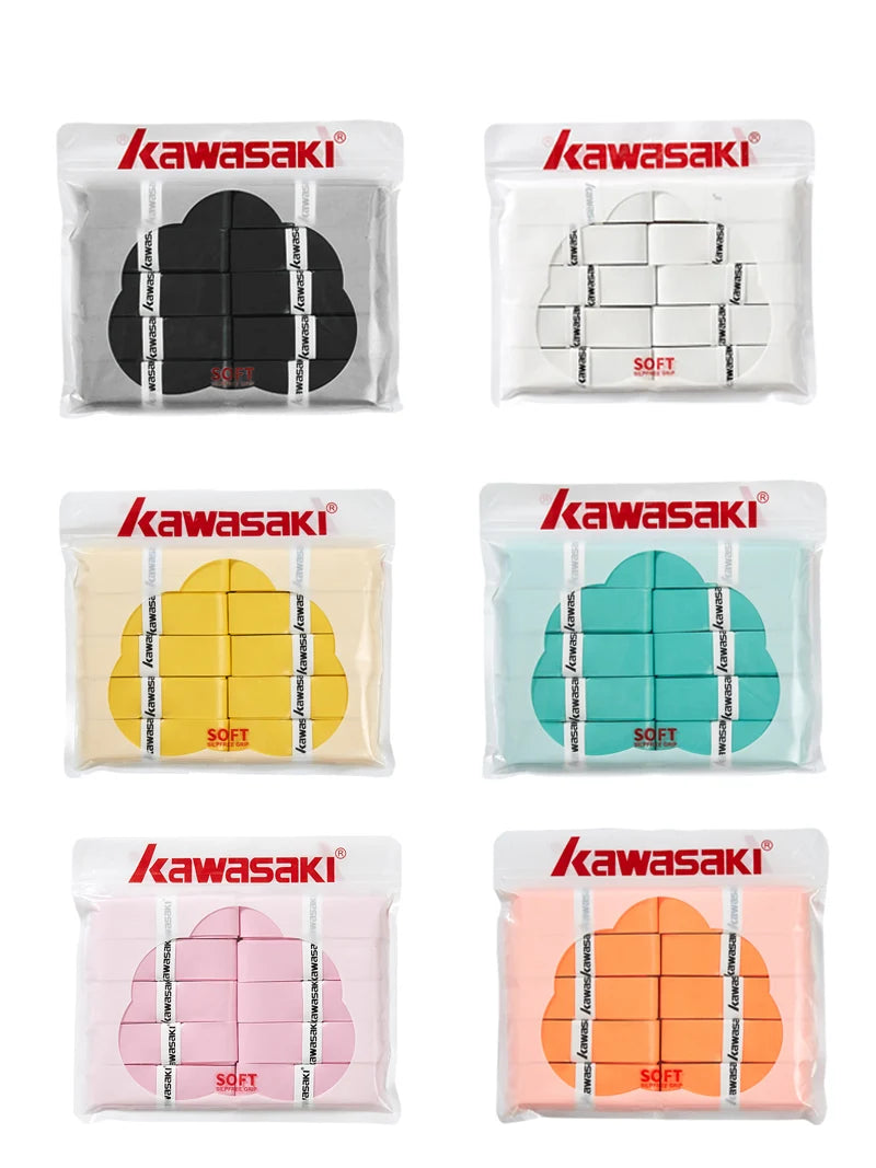Kawasaki Padel & Tennis Overgrips – 5/10/60pcs Sticky Anti-Slip Shock Absorption Grip Tape