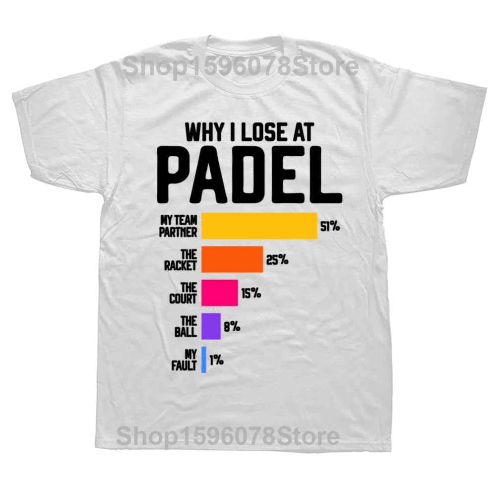 Men’s Padel Cotton Tee – Humorous Streetwear Top