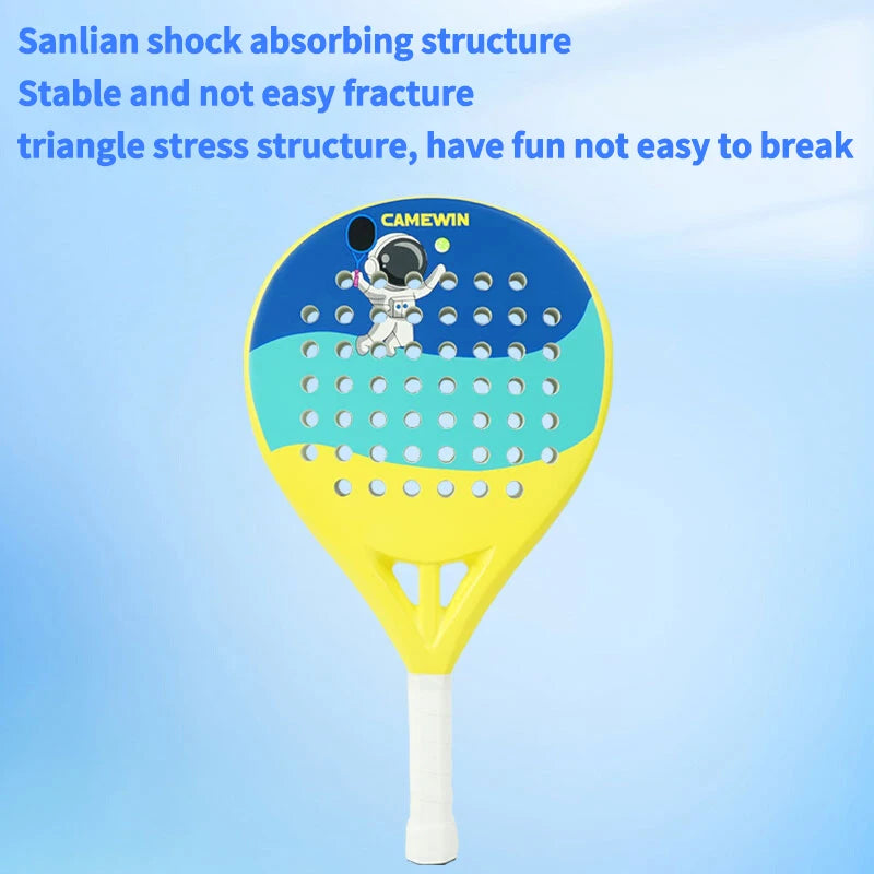 Kids Padel & Tennis Racket – 50% Carbon Fiber, 50% Glass Fiber Lightweight Paddle