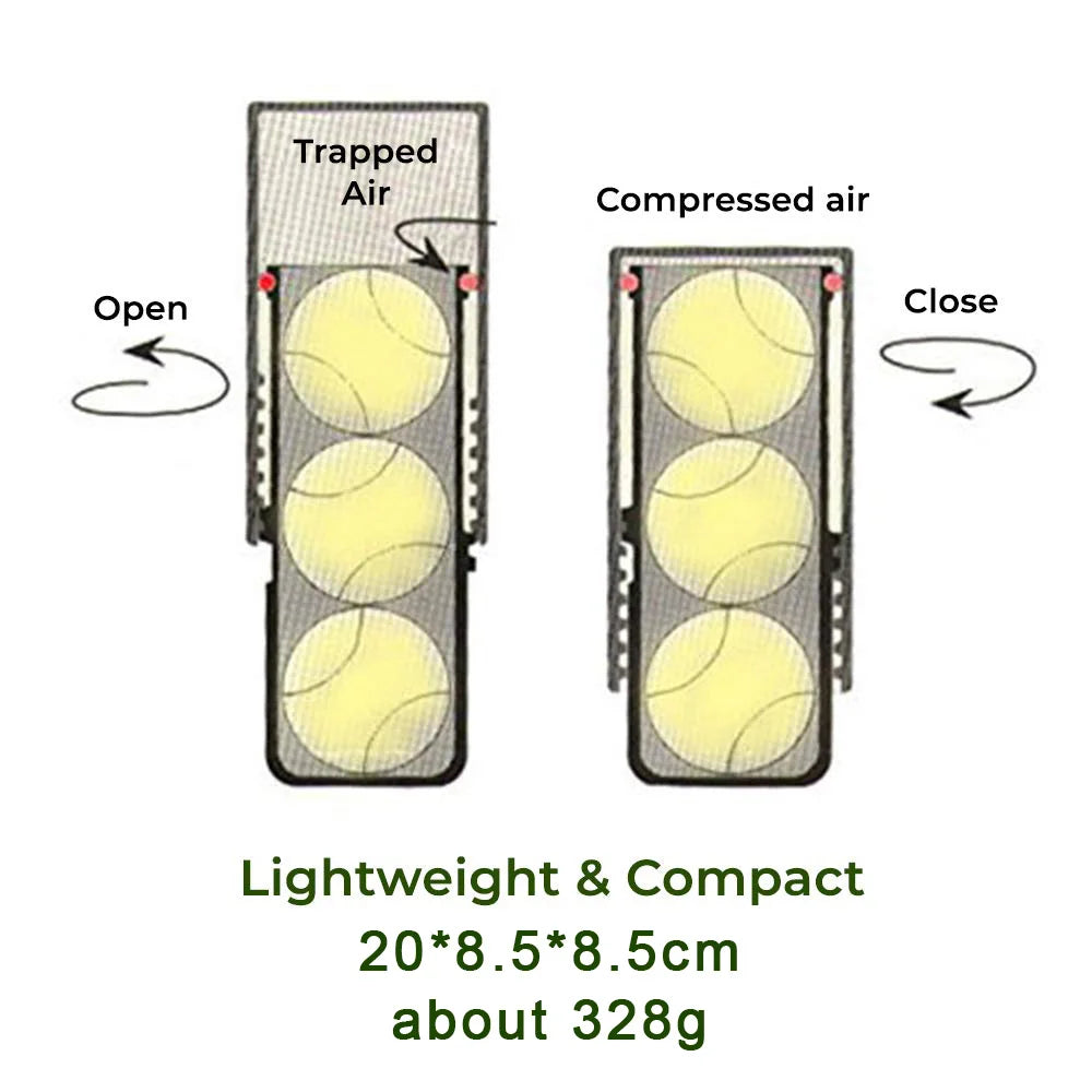 Tennis Ball Saver – Pressurized Storage Container to Keep Tennis Balls Fresh and Bouncy