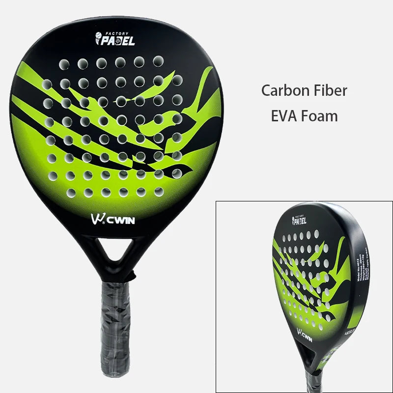 Cwin 2025 Carbon Fiber Padel Racket – Soft EVA Face with Bag & Accessories
