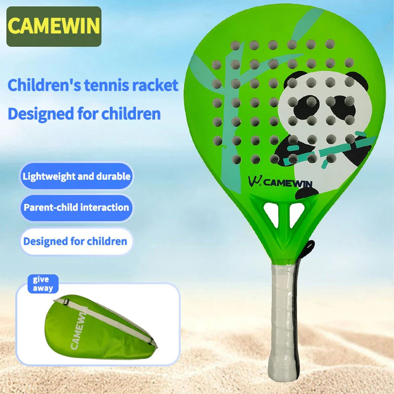 Child Padel & Tennis Racket – 50% Carbon Fiber, 50% Glass Fiber Paddle with Multi-Sport Use