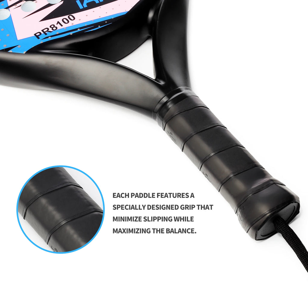 Padel Racket Carbon Fiber Surface with EVA Memory Flex Foam Core Lightweight Padel Racquet