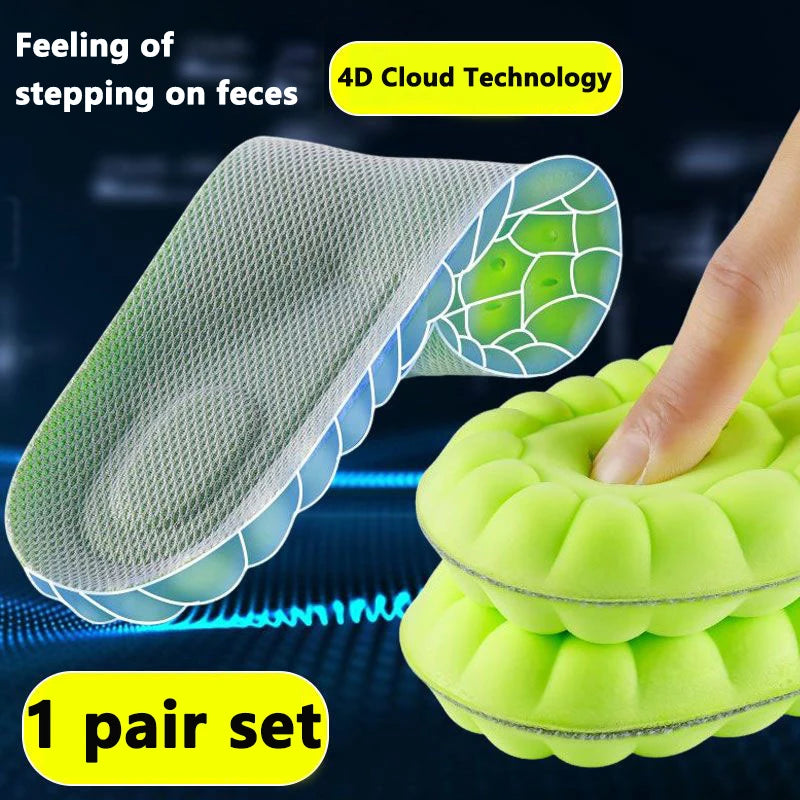 High Elasticity Latex Sport Insoles – Arch Support Orthotic Shoe Pads with Shock Absorption