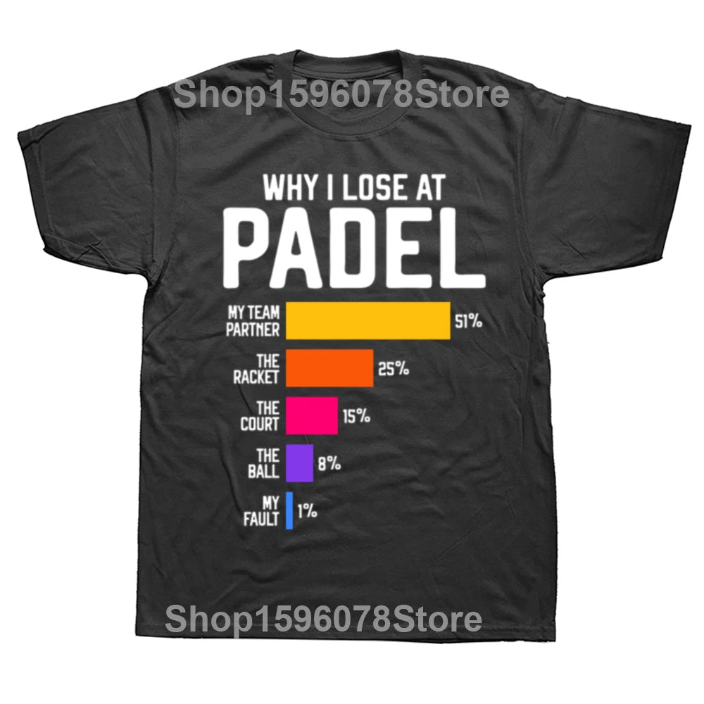 Men’s Padel Cotton Tee – Humorous Streetwear Top