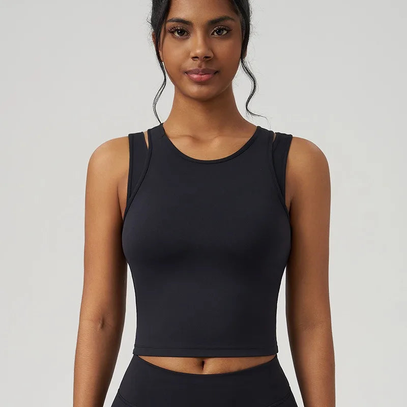 Women’s Sleeveless Padel/Tennis Training Vest – Lightweight Sport Tank Top for Outdoor Play