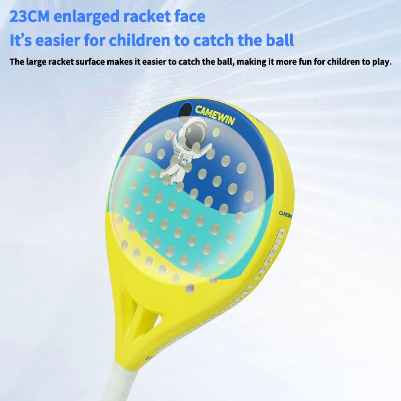 Kids Padel & Tennis Racket – 50% Carbon Fiber, 50% Glass Fiber Lightweight Paddle