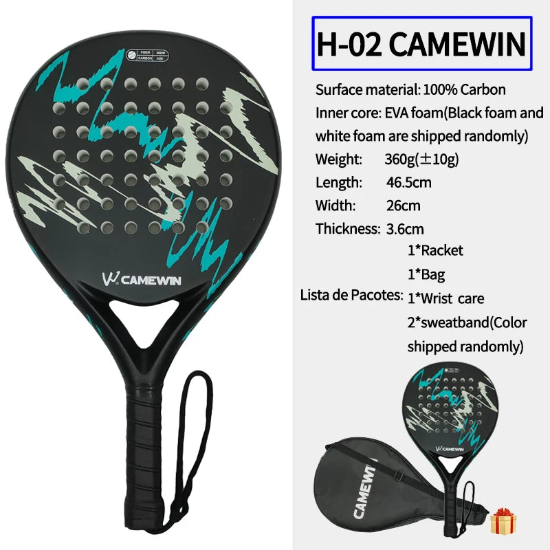 100% Carbon Fiber Padel Racket – EVA Memory Foam Core Lightweight Tennis Paddle