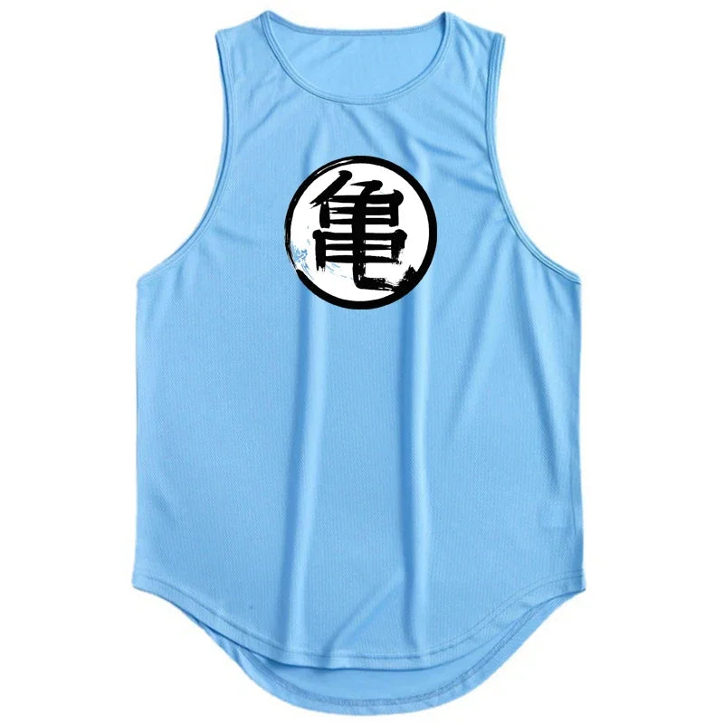 Men’s Anime Turtle Print Sleeveless Tennis & Padel Tank Top