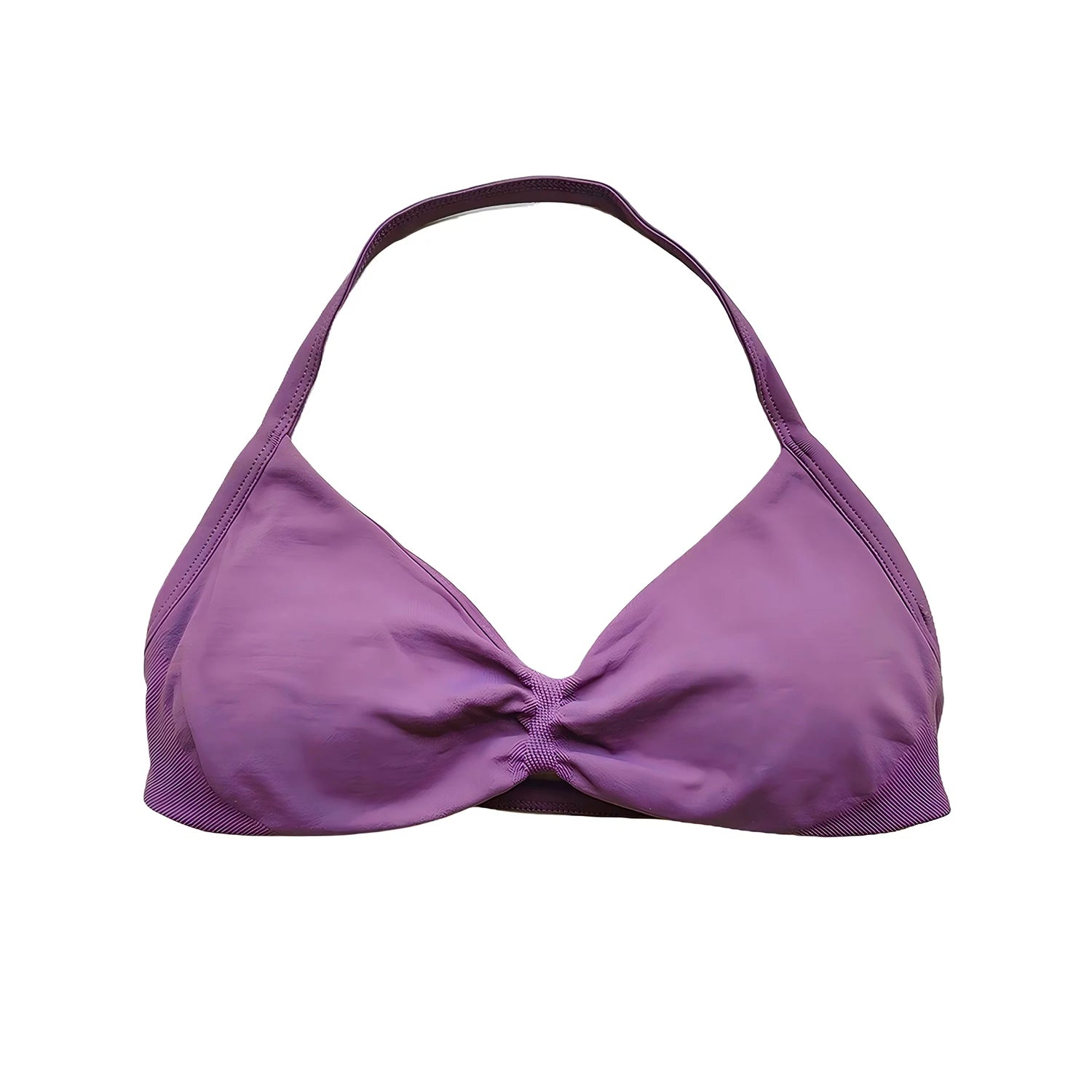 Women’s Strappy Back Halter Court Bra Top with Removable Cups