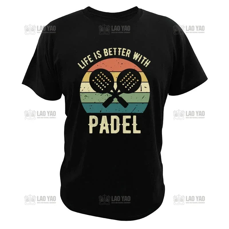 Funny Padel Graphic Tee – Harajuku Style Rick & Morty-Inspired Shirt for Men