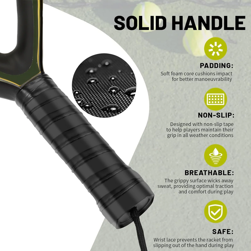 Carbon Fiber Padel Racket with EVA Foam Core – Lightweight Beginner Tennis Paddle