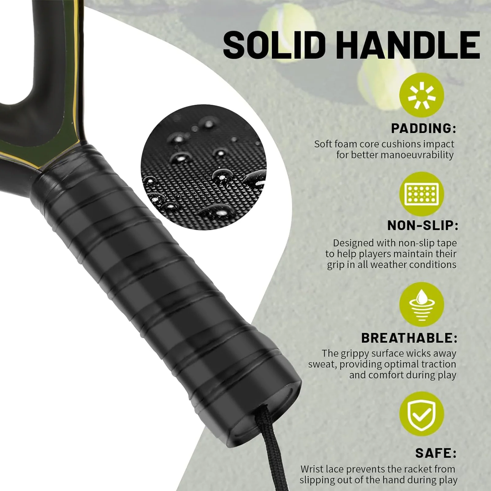 Carbon Fiber Padel Racket with EVA Foam Core – Lightweight Beginner Tennis Paddle