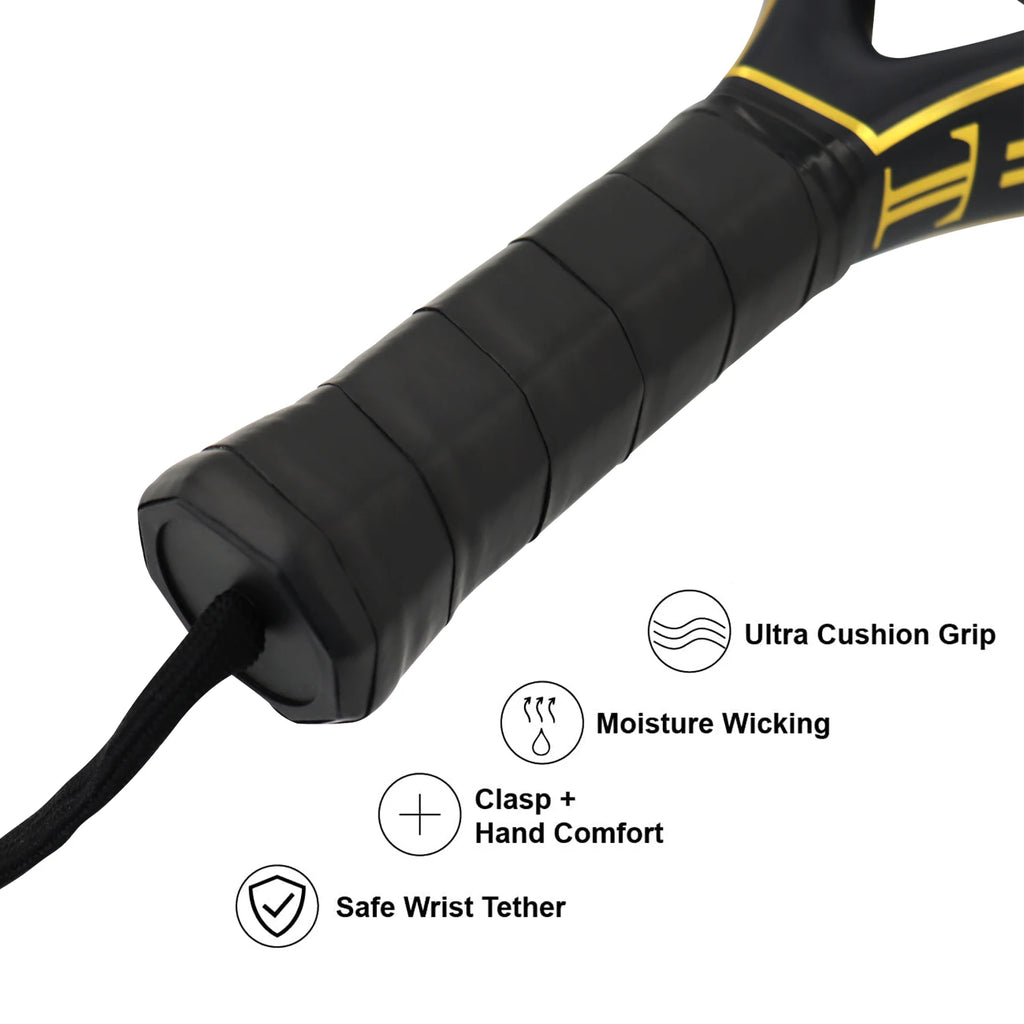 3K/12K Carbon Fiber Padel Racket – Foam Core Round Paddle with 3D Hexagon Design & Cover Bag