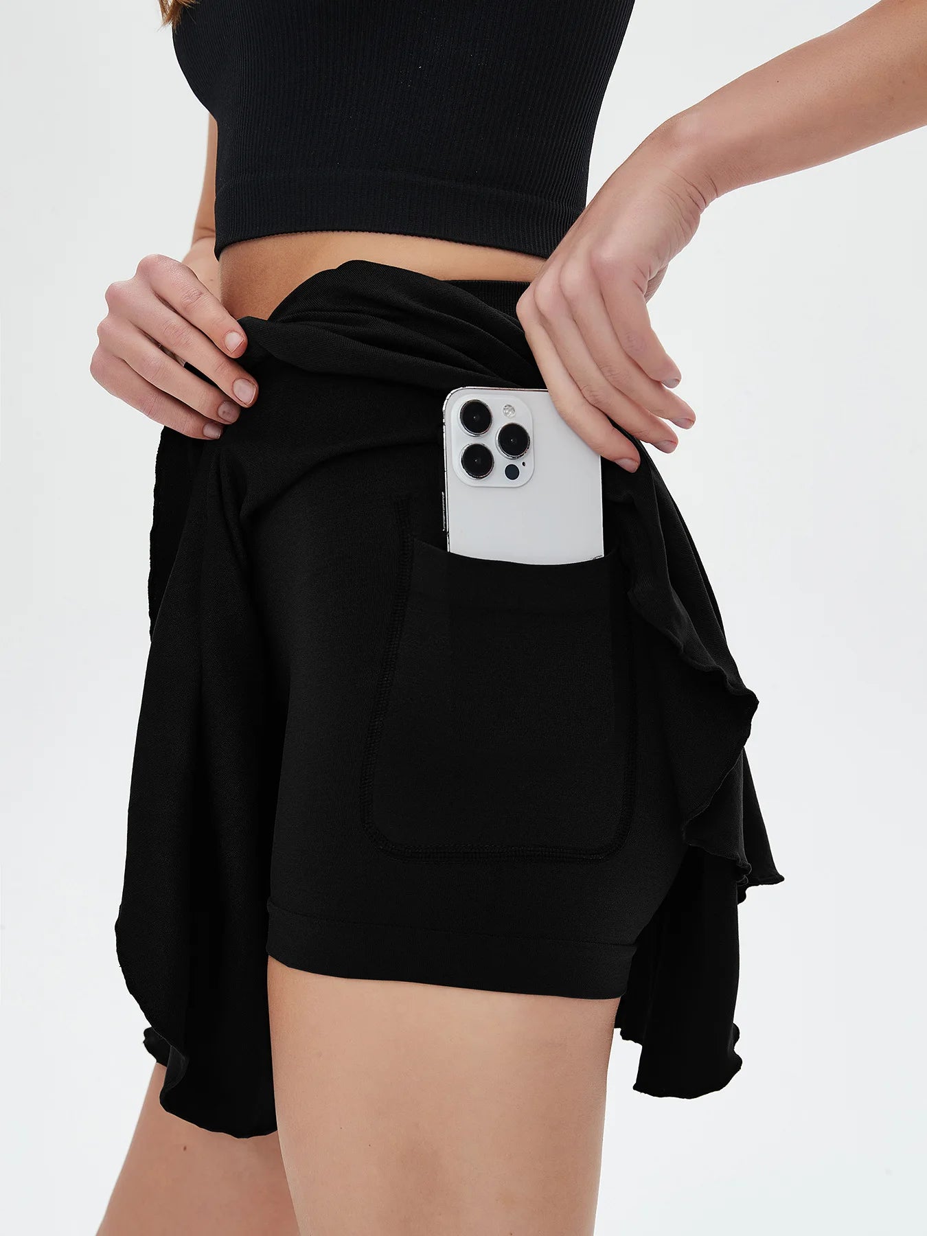 Women's High-Waist Tennis & Padel Skirt | Breathable Sports Skirt with Built-in Shorts & Pockets