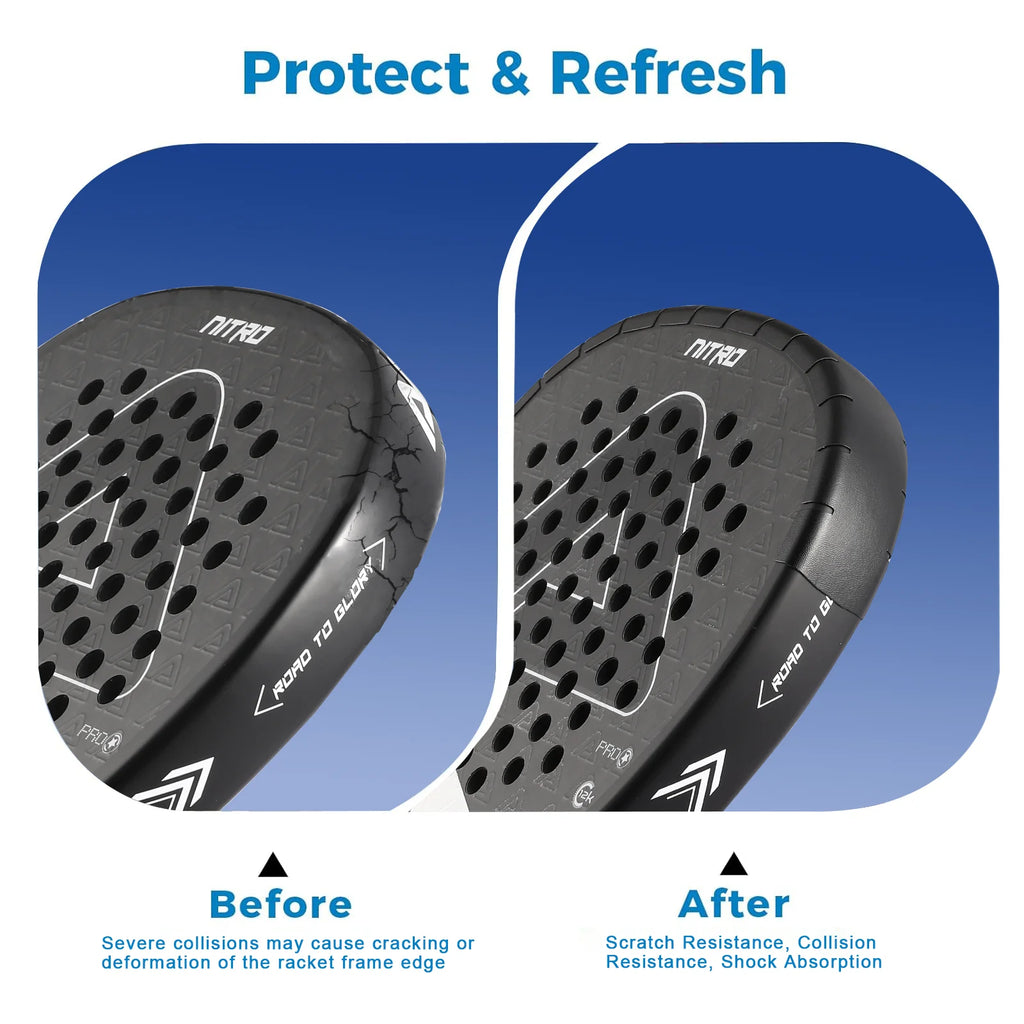 AMA SPORT Padel Racket Edge Protector Tape – Pack of 1/2/6, Durable Transparent Racket Guard