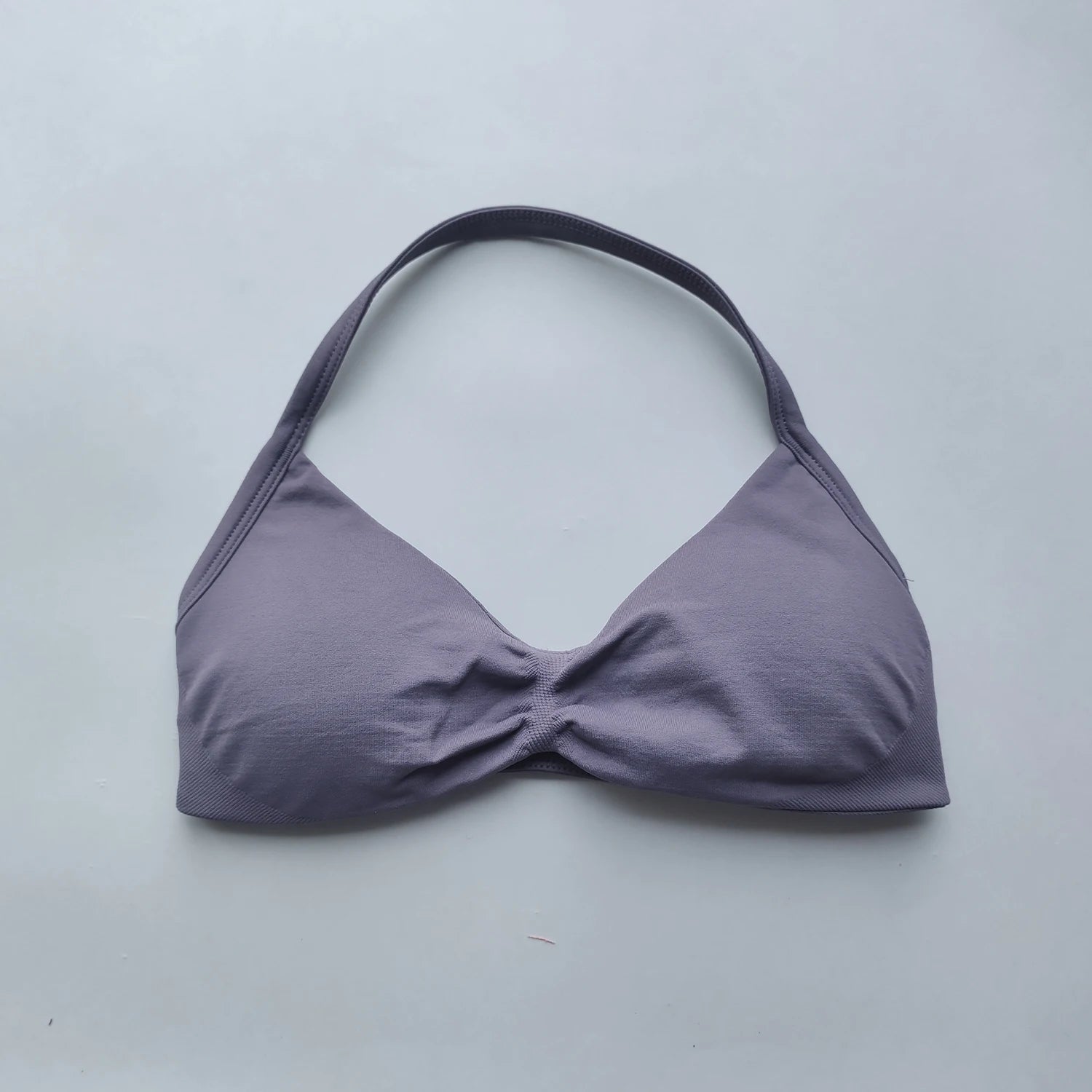 Women’s Strappy Back Halter Court Bra Top with Removable Cups