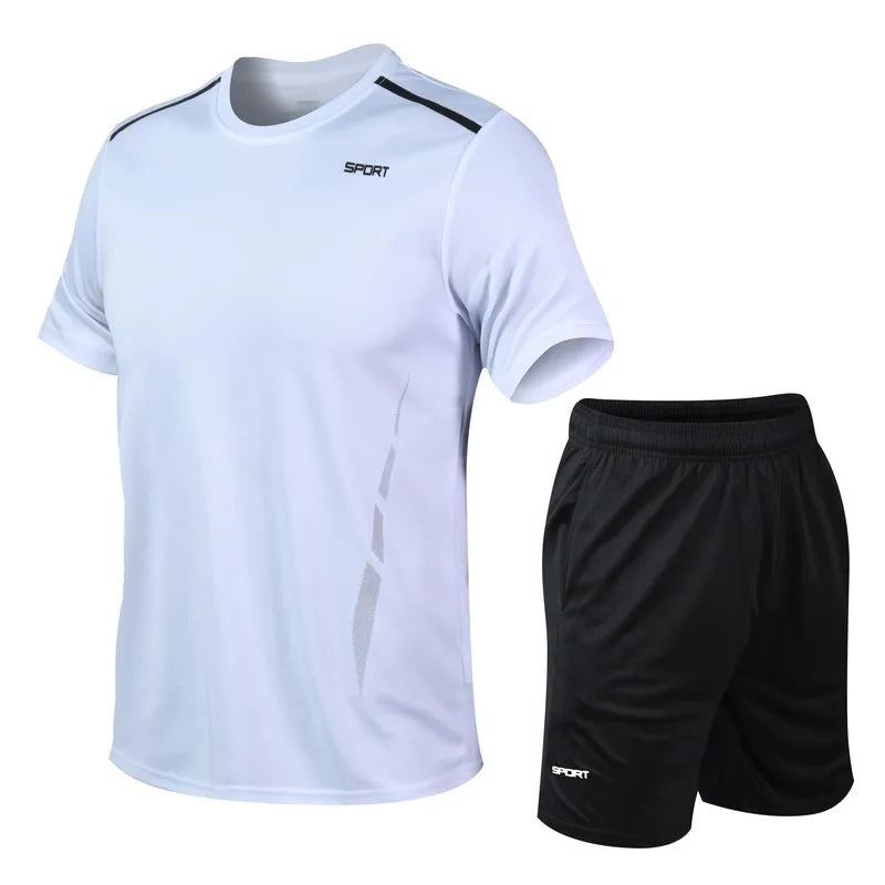 Men’s Quick-Dry Training Set – Breathable Court T-Shirt & Shorts Combo