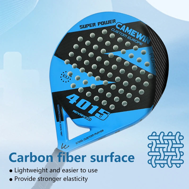Luxury Teardrop Padel Racket – Carbon Frame with Black EVA Core & Custom Grip Technology
