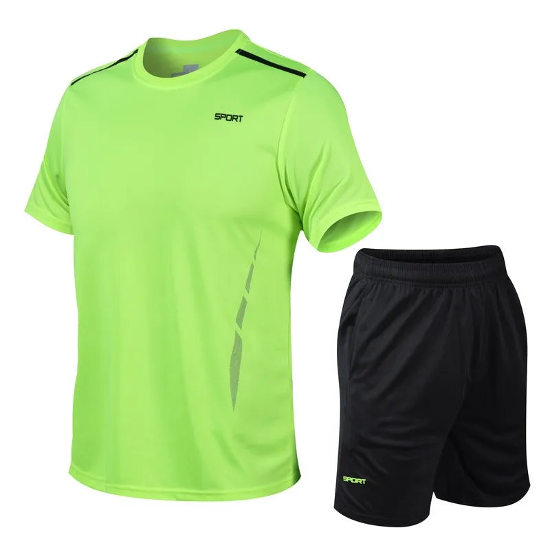 Men’s Quick-Dry Training Set – Breathable Court T-Shirt & Shorts Combo