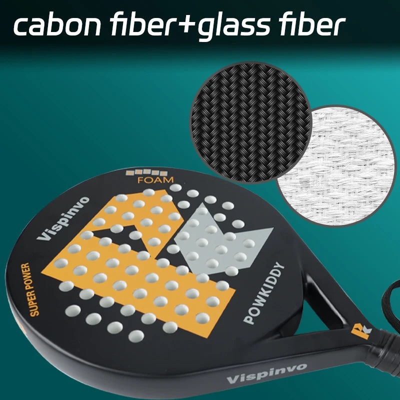 POWKIDDY Ultra-Light Carbon Fiber Padel & Tennis Racket – High Elasticity, Premium Quality