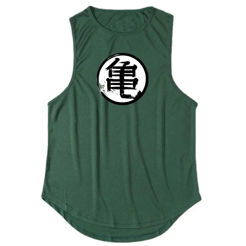 Men’s Anime Turtle Print Sleeveless Tennis & Padel Tank Top