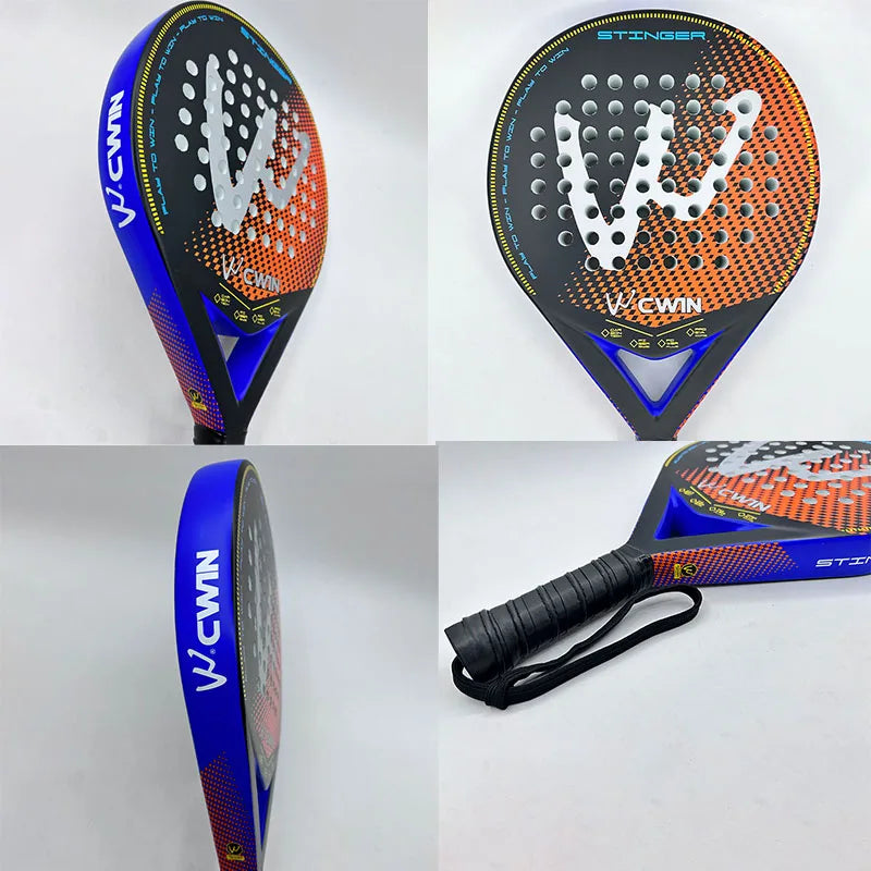 Cwin 2025 Professional Carbon Fiber Padel & Tennis Racket – Soft EVA Face with Bag Cover