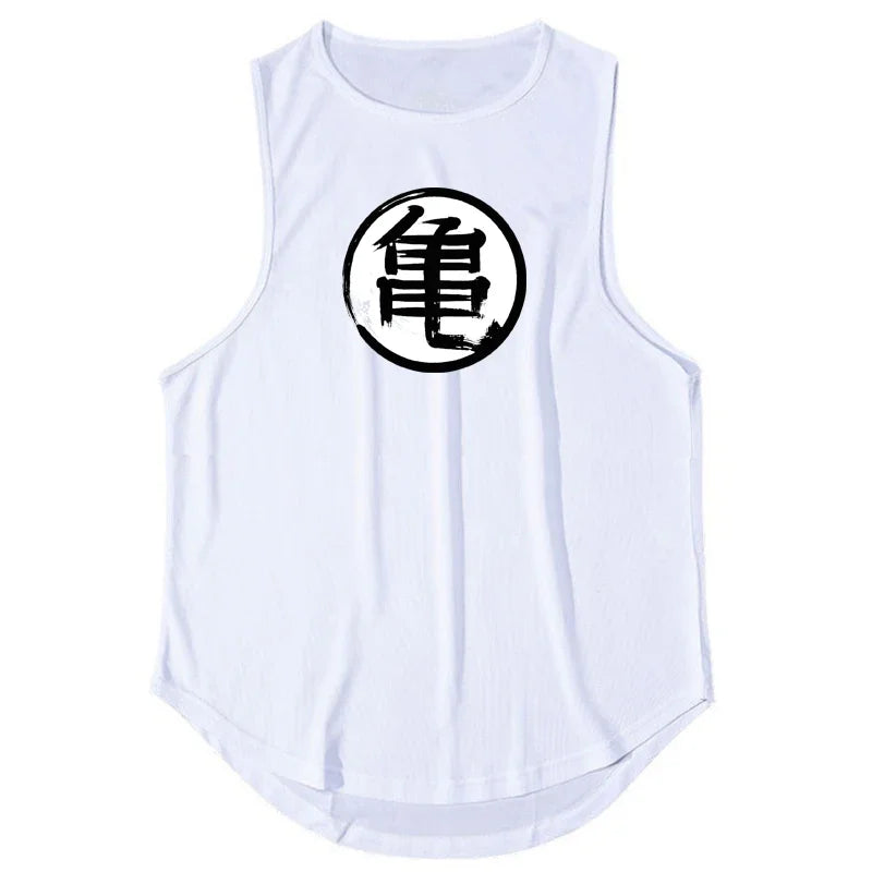 Men’s Anime Turtle Print Sleeveless Tennis & Padel Tank Top