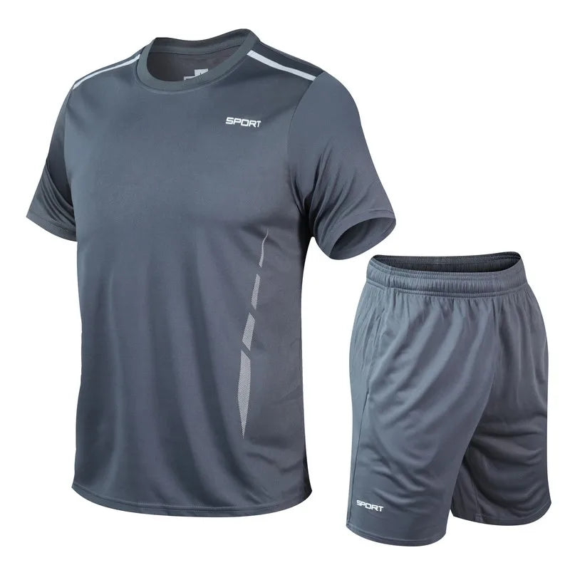 Men’s Quick-Dry Training Set – Breathable Court T-Shirt & Shorts Combo