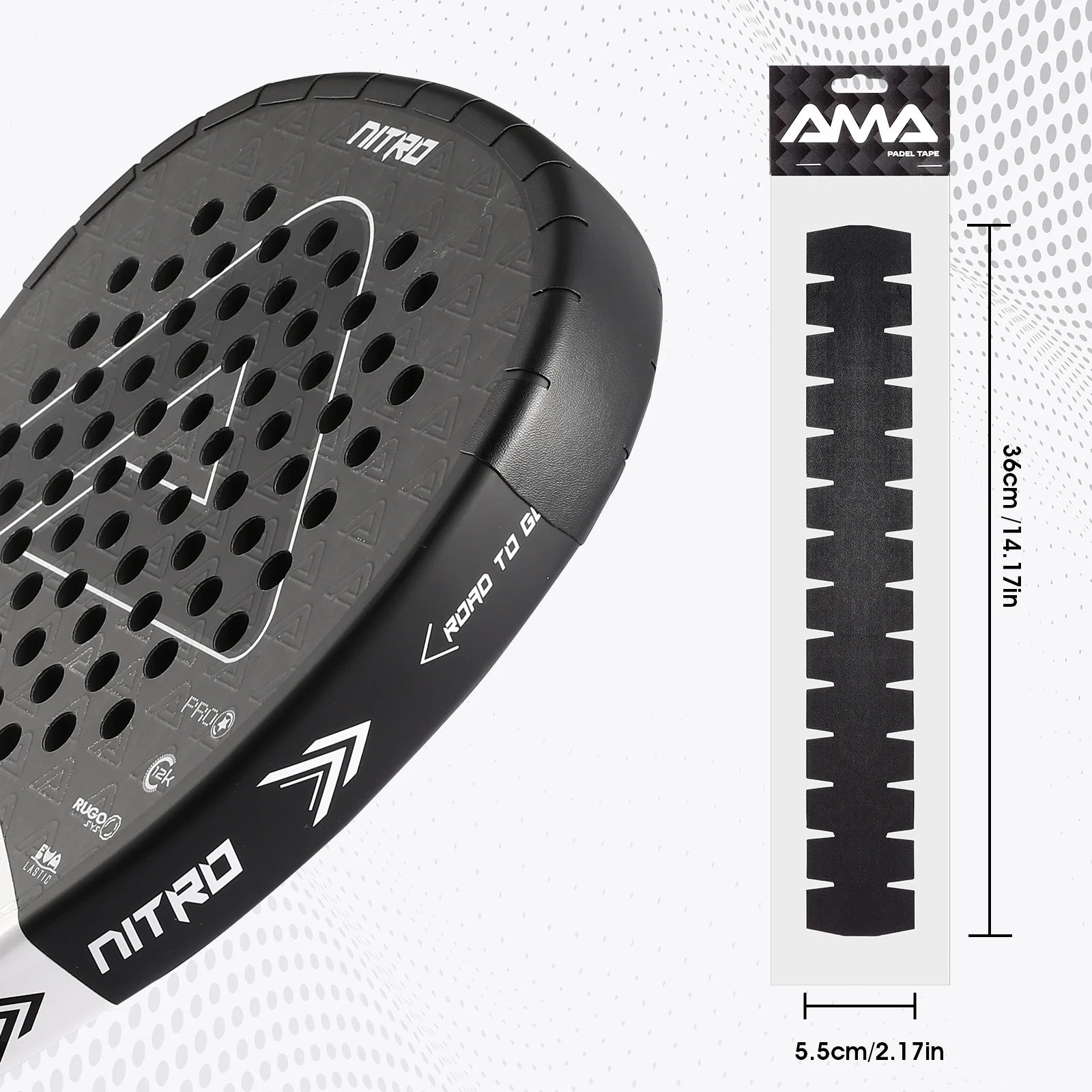 AMA SPORT Padel Racket Edge Protector Tape – Pack of 1/2/6, Durable Transparent Racket Guard