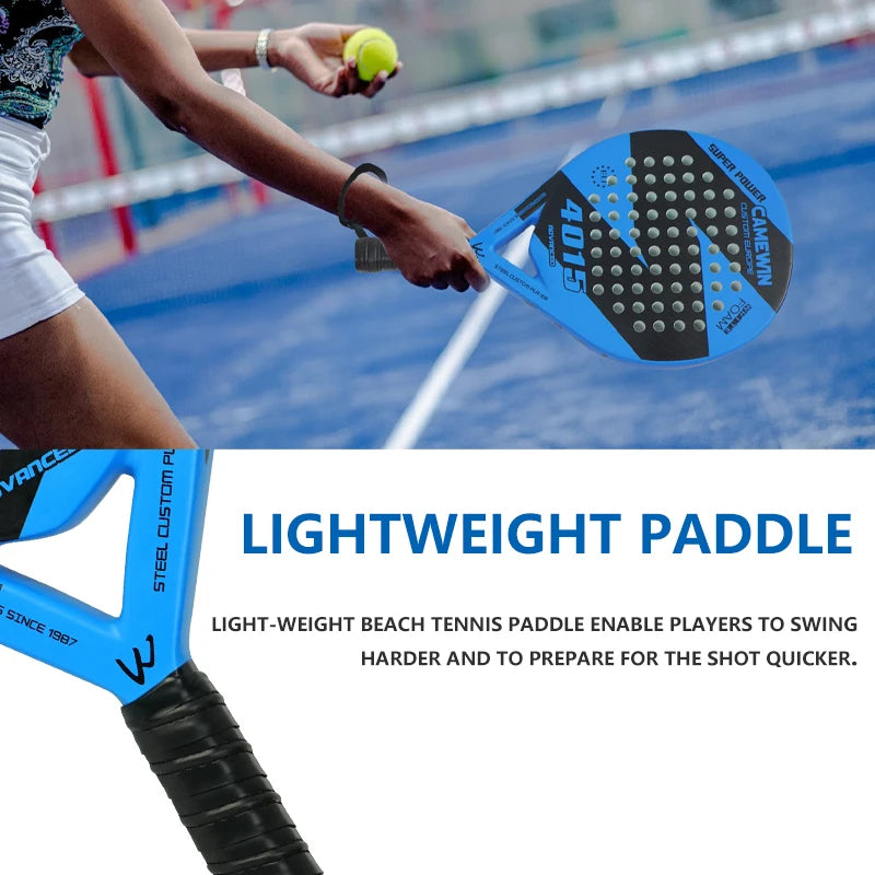 Luxury Teardrop Padel Racket – Carbon Frame with Black EVA Core & Custom Grip Technology