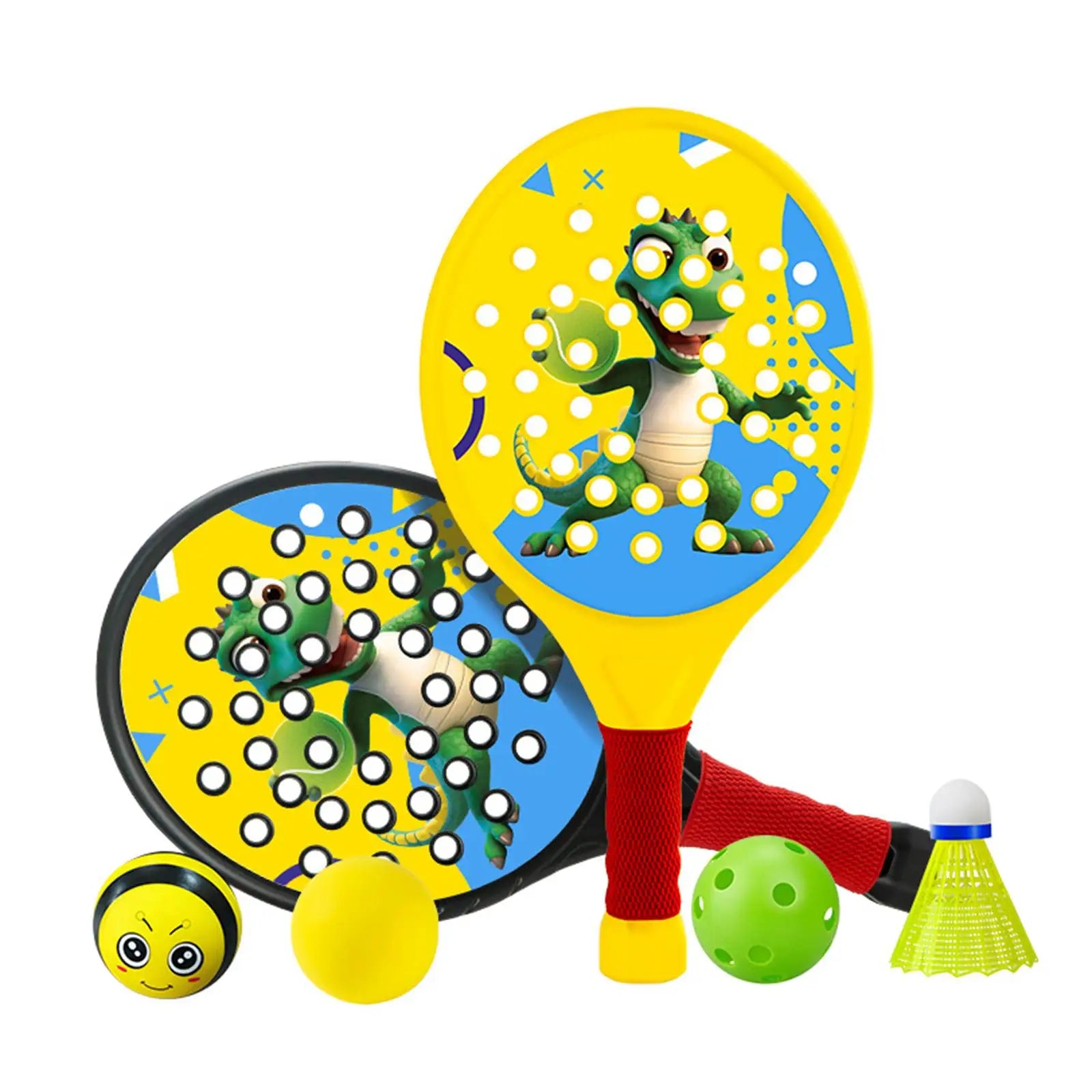 2x Kids Padel & Paddle Tennis Rackets – Lightweight Beginner Paddles Set with Breathable Grip