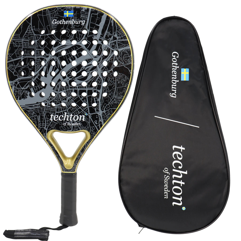 3K/12K Carbon Fiber Padel Racket – Foam Core Round Paddle with 3D Hexagon Design & Cover Bag