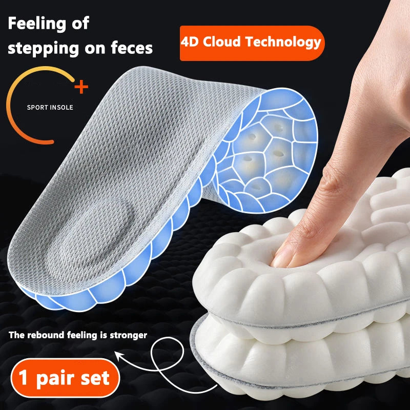 High Elasticity Latex Sport Insoles – Arch Support Orthotic Shoe Pads with Shock Absorption