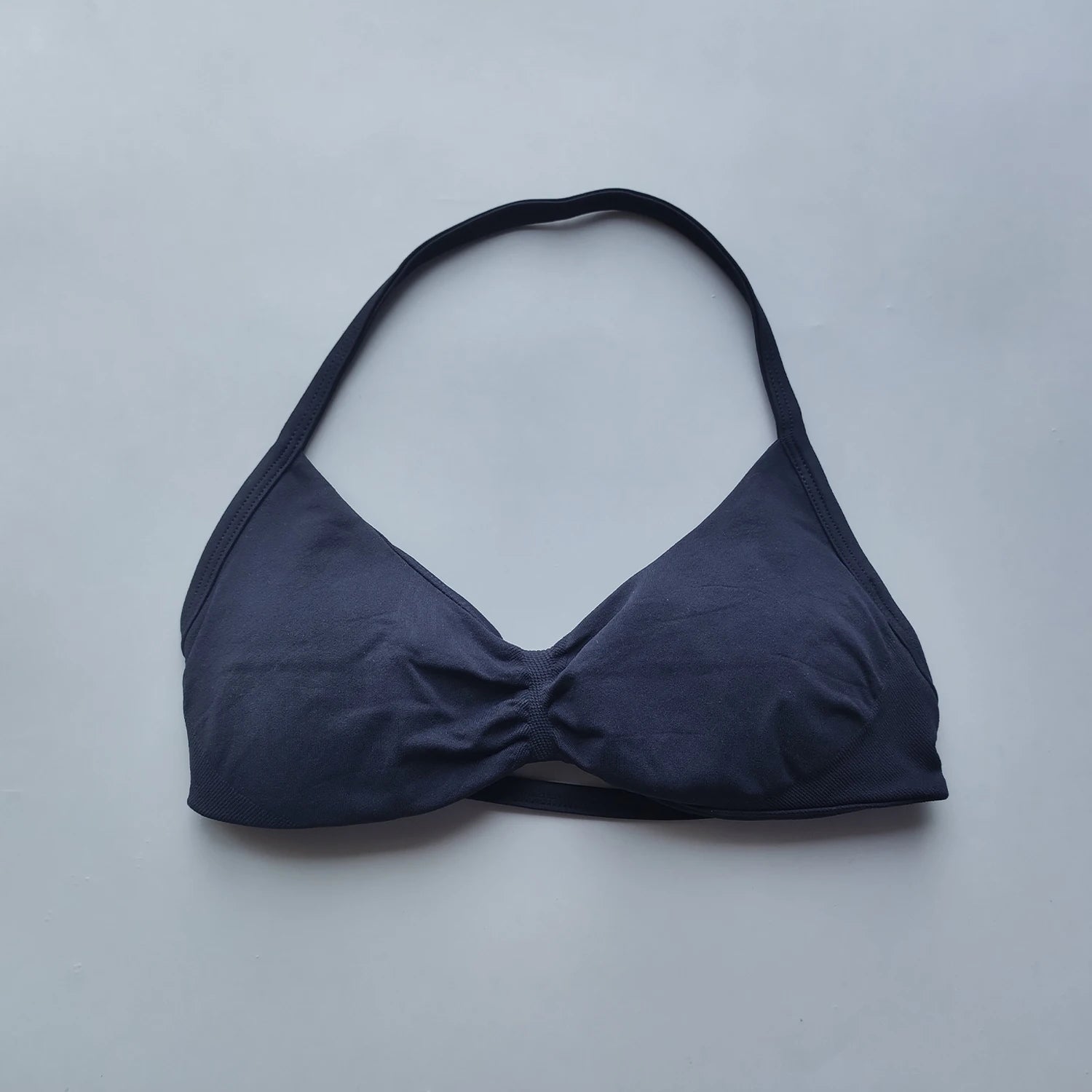 Women’s Strappy Back Halter Court Bra Top with Removable Cups