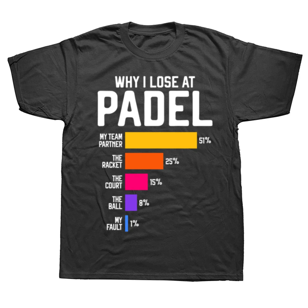Men’s Padel Cotton Tee – Humorous Streetwear Top