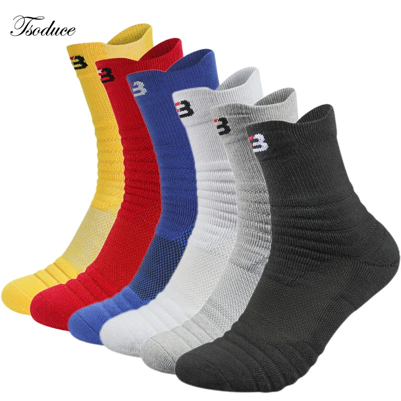 Unisex Padel & Sports Socks | Shock-Absorbing Cushion Cotton Tennis, Basketball, Running Socks