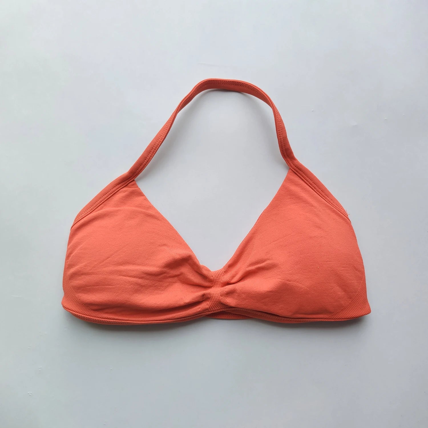 Women’s Strappy Back Halter Court Bra Top with Removable Cups