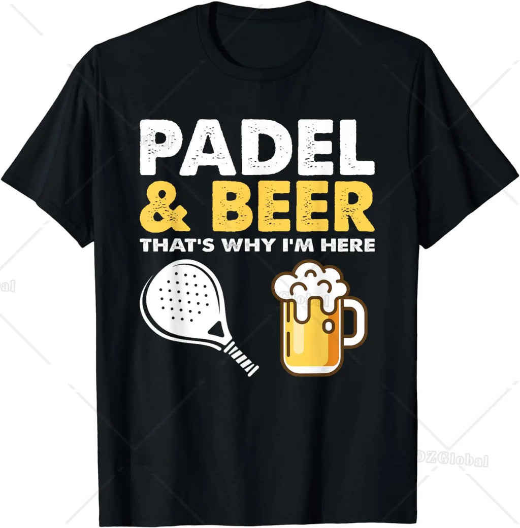 Funny Padel & Beer T-Shirt – Men’s Graphic Tee