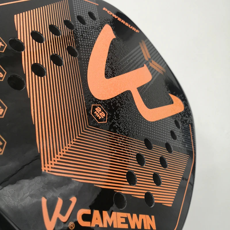 CAMEWIN 3K Carbon Fiber Padel & Beach Tennis Racket – Rough Surface with Protective Bag