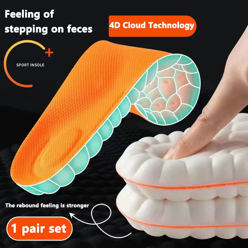 High Elasticity Latex Sport Insoles – Arch Support Orthotic Shoe Pads with Shock Absorption
