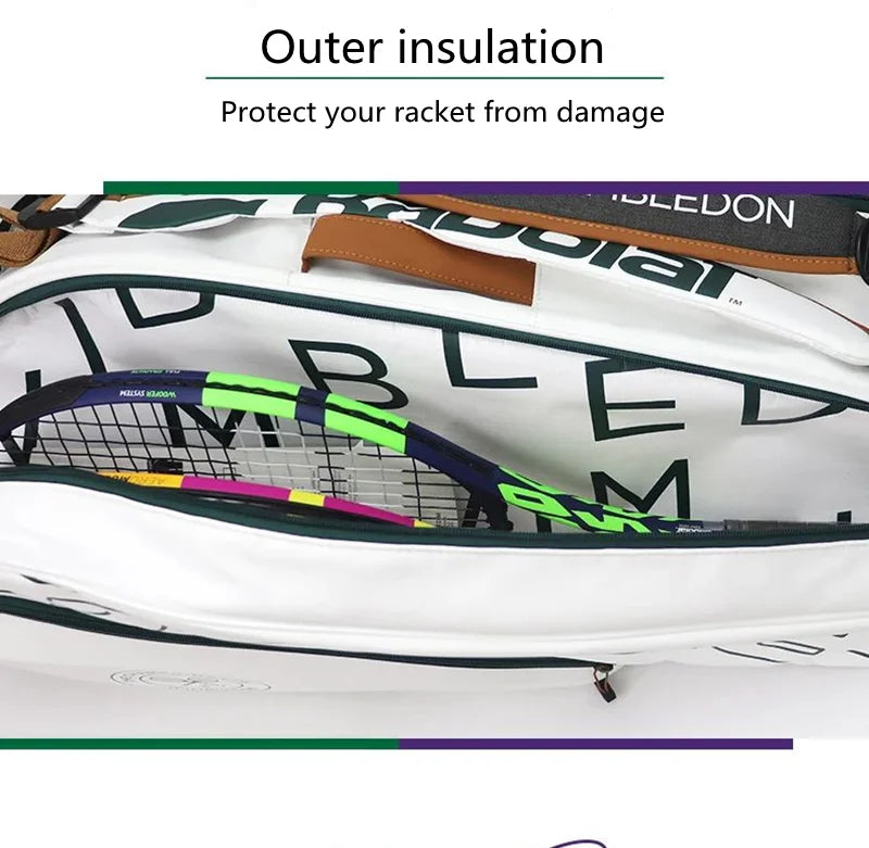 Babolat Wimbledon RAFA/RH6 Pure WIM Tennis & Padel Racket Backpack with Shoe Compartment